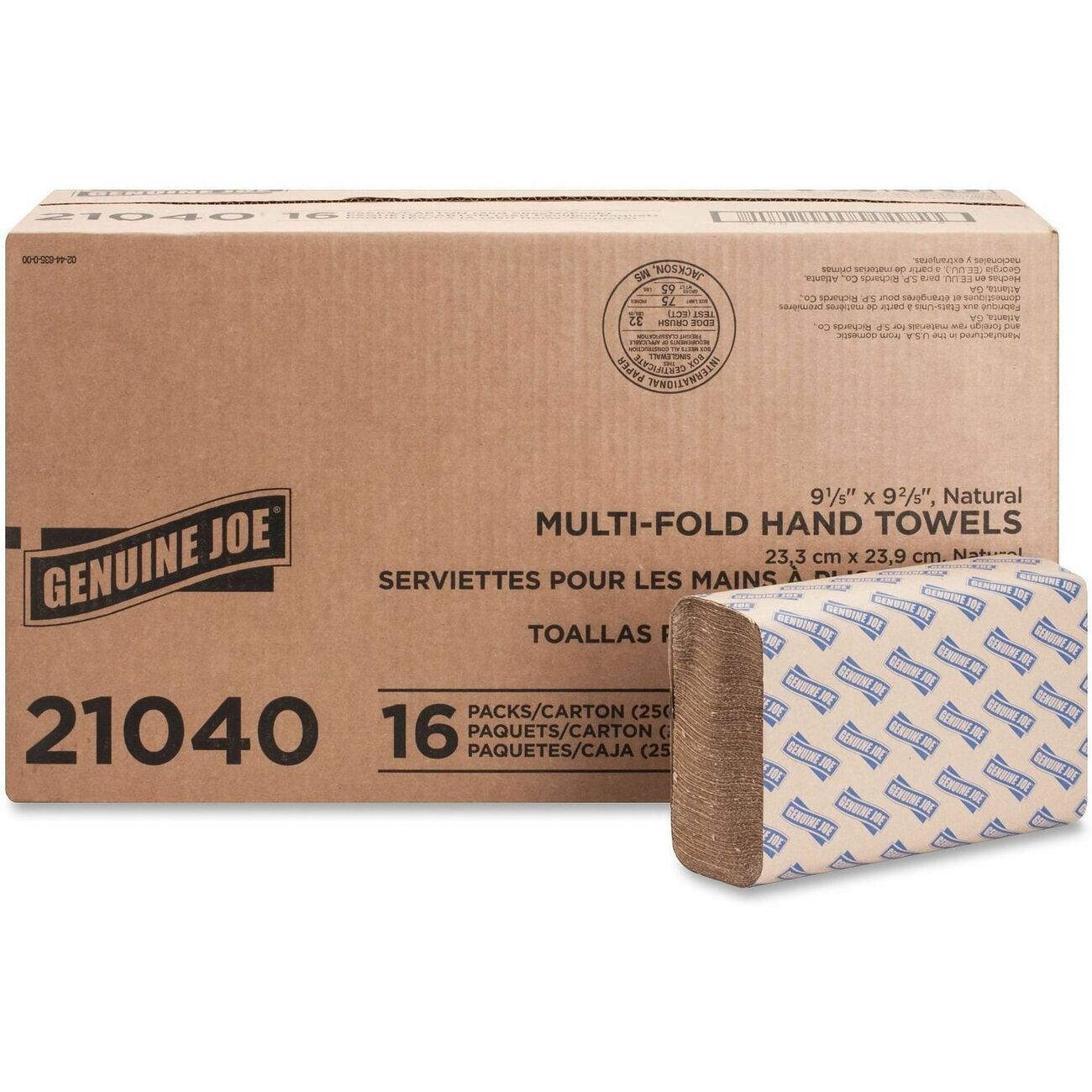 Genuine Joe Multifold Paper Towels, 250/Pack