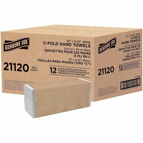 Genuine Joe C-Fold Paper Towels, White