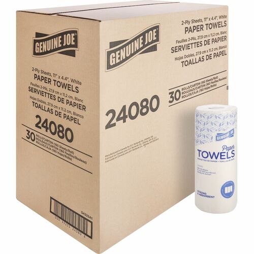 Genuine Joe Household Roll Towels, 80 Sheets