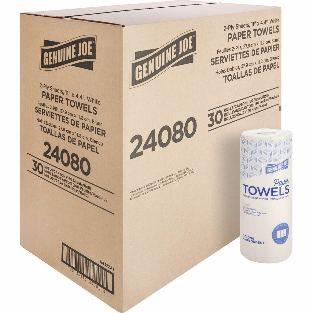 Genuine Joe Household Roll Towels, 80 Sheets