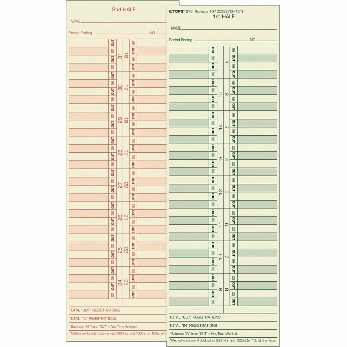TOPS Semi-Monthly Time Cards