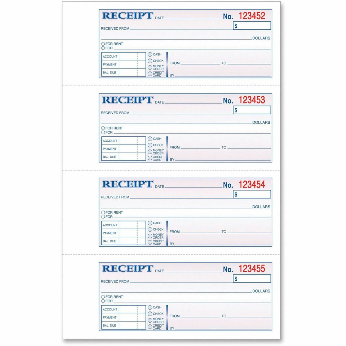 TOPS Money/Rent Receipt Book