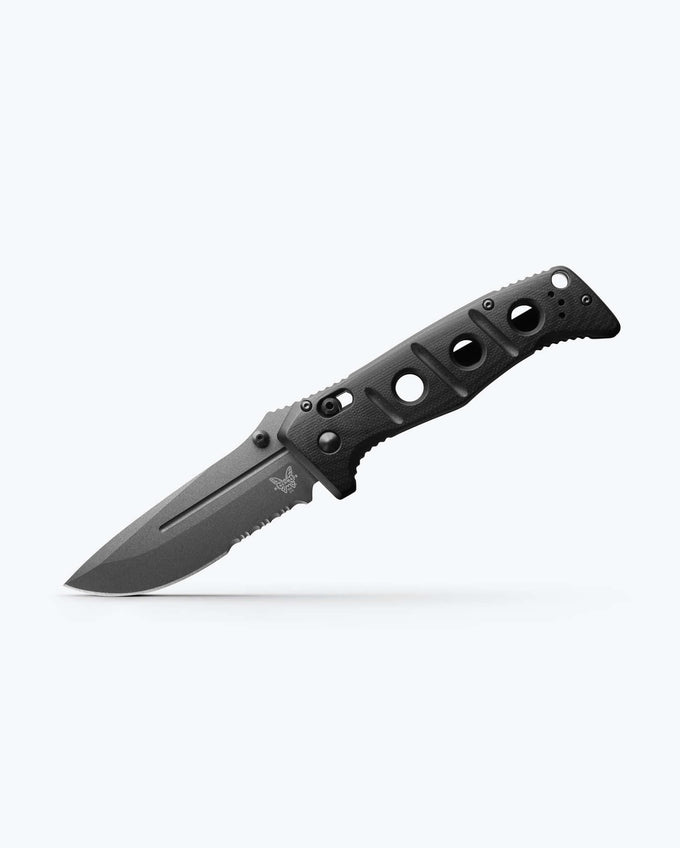 Adamas | Tungsten Gray Black G10 | Serrated Drop-Point