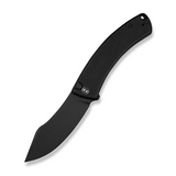 Outlaw Muk Flipper & Button Lock Knife Black G10 Handle (3.47"" Black Stonewashed 14C28N Blade)
