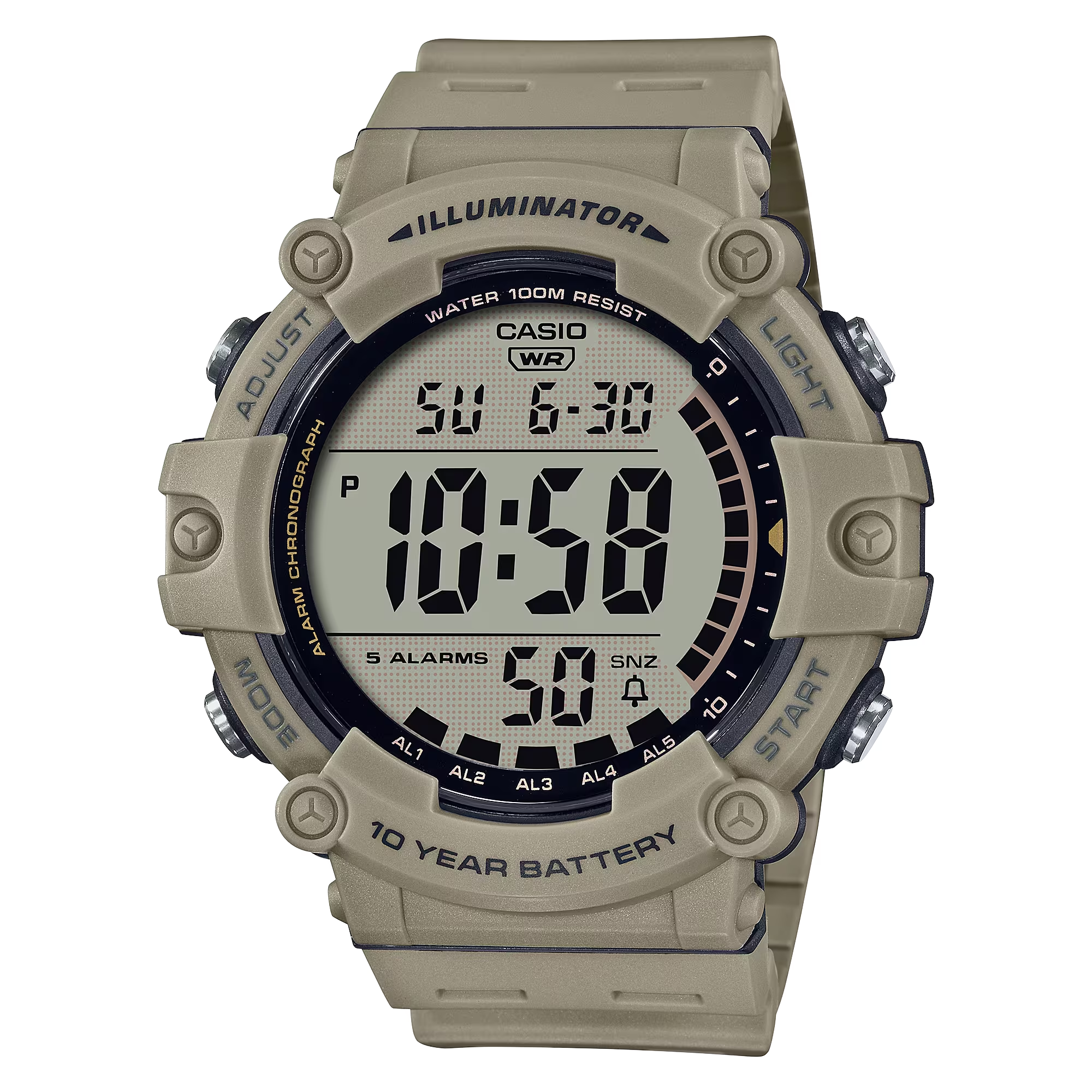Classic Digital Watch w/ 10-Year Battery
