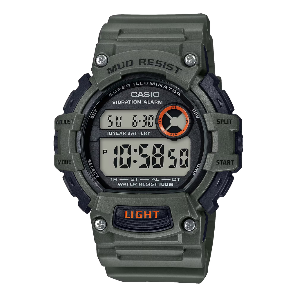 Mud-Resistant Digital Watch w/ Vibration Alarm
