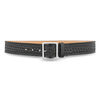 1-3/4"" Basketweave Leather Garrison Belt with Gold Buckle