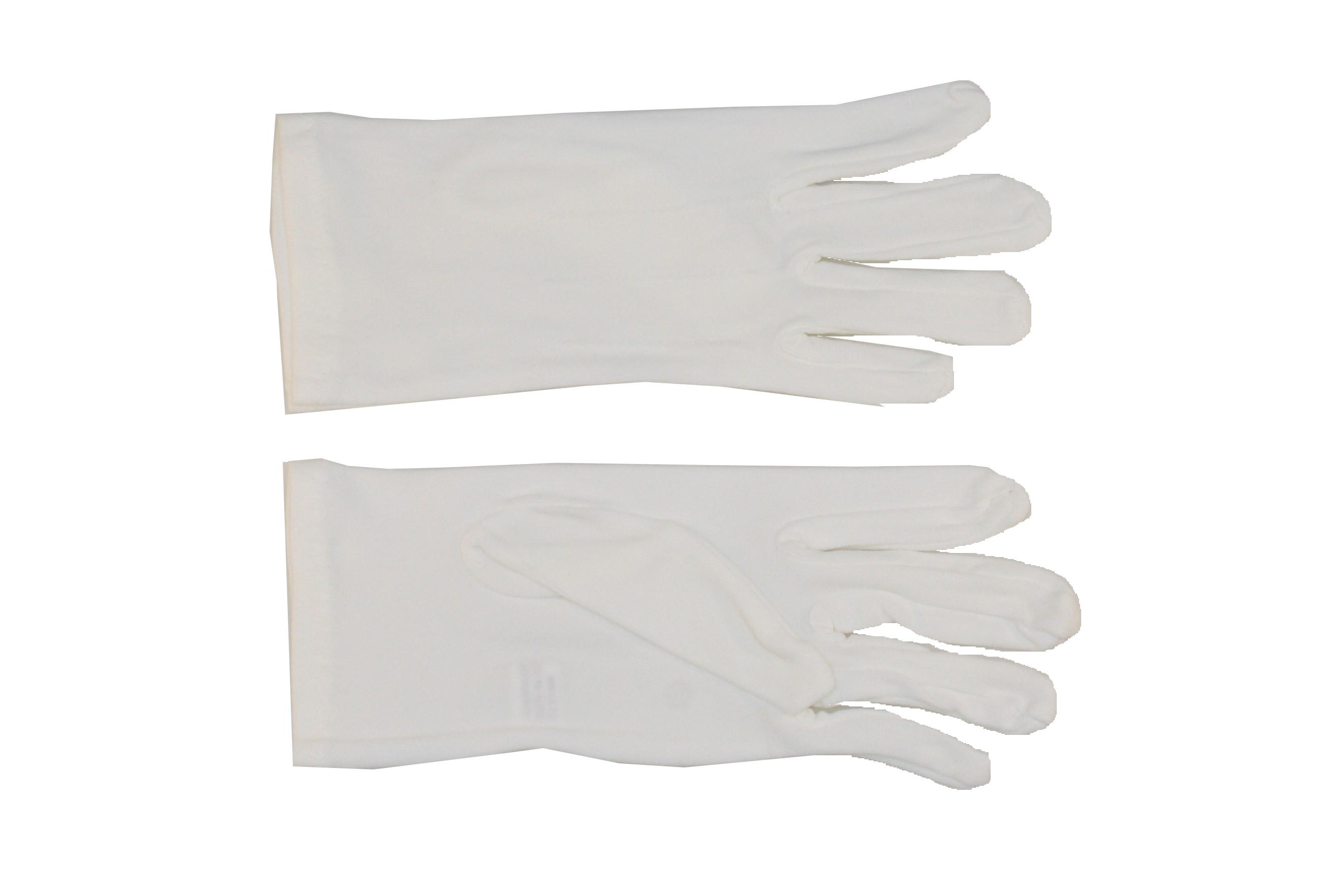 Parade Slip-On Gloves - Nylon Stretch w/ Raised Pointing - Womens White
