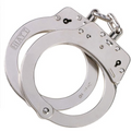 Nickel Chain Handcuffs with Double Key Hole