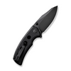 Excalis Flipper/Thumb Stud Folding Knife 2.97"" Black 9Cr18MoV Reverse Tanto Plain Edge Blade, Black G10 Handle