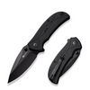 Hyrax Flipper/Thumb Stud Folding Knife 3.30"" Black 9Cr18MoV Leaf Shaped Plain Edge Blade, Black G10 Handle