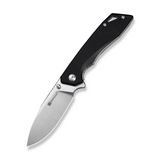 SENCUT Stratex Flipper & Thumb Stud Knife Black G10 Handle (3.17"" Satin Finished 9Cr18MoV Blade)