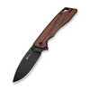 Stratex Flipper & Thumb Stud Knife Guibourtia Wood Handle (3.17"" Black 9Cr18MoV Blade)
