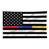 Gold/Blue/Red Line American Flag, 3 x 5 Ft