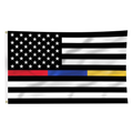 Gold/Blue/Red Line American Flag, 3 x 5 Ft
