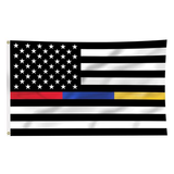 Gold/Blue/Red Line American Flag, 3 x 5 Ft