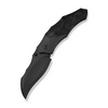 Orc Boss Thumb Stud Knife Black Titanium Handle With Shredded Carbon Fiber Inlay (3.82"" Black Stonewashed CPM 20CV Blade)